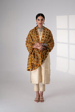 Load image into Gallery viewer, Splendid Trails Phulkari Dupatta for women by Mysticloom // Brown mehndi Organza Dupatta for Online shopping // Mehndi Festival