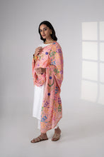 Load image into Gallery viewer, Nazakat handmade Phulkari Dupatta for women by Mystic Loom // Pink Dupatta Phulkari for online shopping