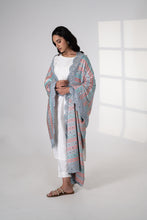 Load image into Gallery viewer, Dewy Drops Phulkari Dupatta for Women by Mystic Loom | Phulkari for online shopping | Grey Dupatta | Embroidery