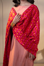 Load image into Gallery viewer, Reigning Red cotton Phulkari Dupatta for women by Mystic Loom // Wedding Dupatta // Bride