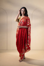 Load image into Gallery viewer, Oueen chiffon Phulkari Dupatta for women by Mystic Loom // Red Dupatta embroidery // Wedding Dupatta