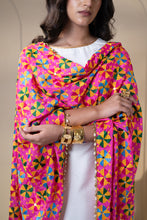 Load image into Gallery viewer, Blushing Beauty Phulkari Dupatta for Women by Mystic Loom | Pink Dupatta | Festive