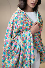 Load image into Gallery viewer, Lily Phulkari Dupatta for Women by Mystic Loom | Phulkari for online shopping | Blue Embroidery Dupatta