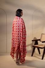Load image into Gallery viewer, Primrose chiffon Phulkari Dupatta for women by Mystic Loom // Pink Orange