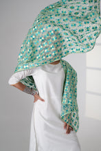 Load image into Gallery viewer, Splendid Trails Phulkari Dupatta for women by Mysticloom // Green Organza Dupatta for Online shopping