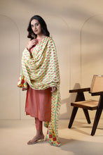 Load image into Gallery viewer, Lemon Vibes Phulkari Dupatta for Women by Mystic Loom | Phulkari for online shopping | Cotton Embroidery Dupatta