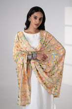 Load image into Gallery viewer, Spring Melody Phulkari Dupatta for women by Mysticloom //Peach Chiffon Dupatta for Online shopping // Pastel