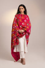 Load image into Gallery viewer, Hot Pink Hand Made Phulkari Wedding Dupatta | Bridal Phulkari Dupatta by Mystic Loom