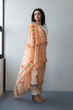Load image into Gallery viewer, Peach Phulkari Embroider Dupatta | Punjabi Dupatta | Summer Light Dupatta by Mystic Loom for online shopping | Women dupatta