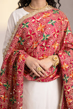 Load image into Gallery viewer, Wedding Bridal Phulkari Dupatta by Mystic Loom online for women| hot pink | Gold