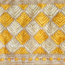 Load image into Gallery viewer, Noori handmade Phulkari Dupatta for women by Mystic Loom // Yellow kota dupatta for summer