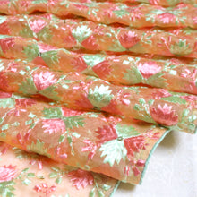 Load image into Gallery viewer, Splendid Trails Phulkari Dupatta for women by Mysticloom // Peach Pastel Organza Dupatta for Online shopping