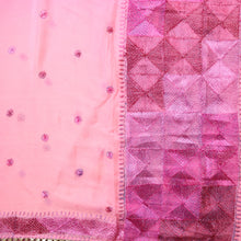 Load image into Gallery viewer, Handmade phulkari embroidery on pink dupatta by Mysticloom