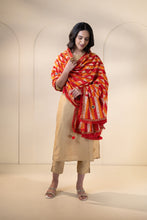 Load image into Gallery viewer, Red Elixir chiffon Phulkari Dupatta for women by Mystic Loom //  Wedding Dupatta for Online Shopping
