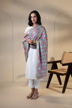 Load image into Gallery viewer, fallen Stars Phulkari Dupatta for Women by Mystic Loom | Phulkari for online shopping | Grey Embroidery Dupatta
