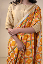 Load image into Gallery viewer, Phulkari Dupatta embroidery in Mystic Loom // Phulkari for online shopping // Heritage phulkari // Yellow
