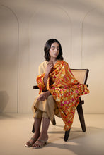 Load image into Gallery viewer, Fiery Goddess Phulkari Dupatta for Women by Mystic Loom | Cotton Dupatta | Yellow
