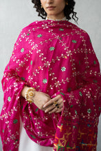 Load image into Gallery viewer, Bridal Pink Dupatta | Hand Made Phulkari Dupatta |Chiffon Dupatta
