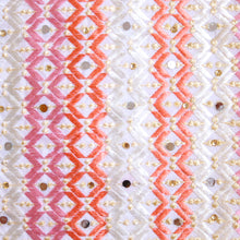 Load image into Gallery viewer, Dewy Drops Phulkari Dupatta for Women by Mystic Loom | Phulkari for online shopping | White Dupatta | Embroidery
