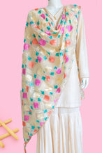 Load image into Gallery viewer, Phulkari Dupatta by Mystic Loom // Wedding Dupatta for online shopping// White Organza Dupatta 
