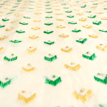 Load image into Gallery viewer, kota Phulkari Dupatta| Gold and Green| Simple summer dupatta| Embroider| Handmade
