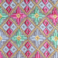 Load image into Gallery viewer, fallen Stars Phulkari Dupatta for Women by Mystic Loom | Phulkari for online shopping | Grey Embroidery Dupatta
